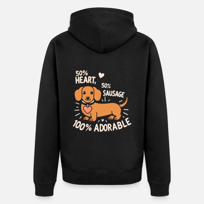 Amour teckel - Veste à capuche bio Premium Unisexe - noir