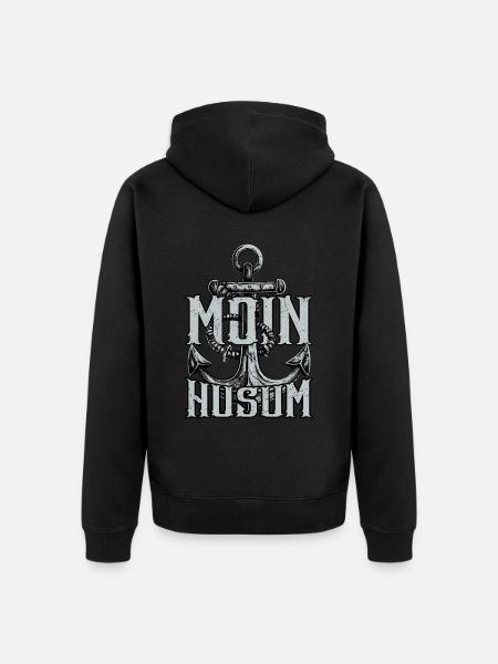 Moin Husum - Unisex Premium Bio Zip Hoodie - Schwarz