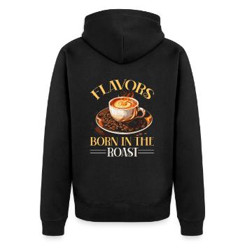 Coffee Roasting Coffee Bean Roaster Caffeine Lover - Unisex Premium Organic Zip Hoodie - black - Back - Nico (187cm)