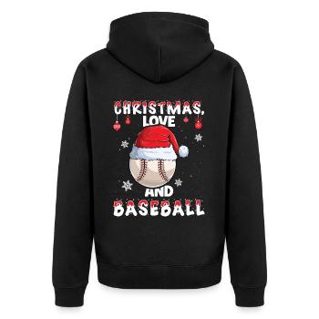 Joueur de baseball Équipe Club Noël Amour - Veste à capuche bio Premium Unisexe - noir - Dos - Nico (187cm)