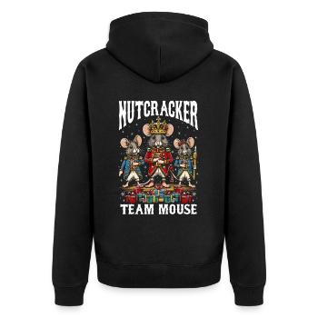 Nutcracker Team Mouse - Unisex Premium Organic Zip Hoodie - black - Back - Nico (187cm)