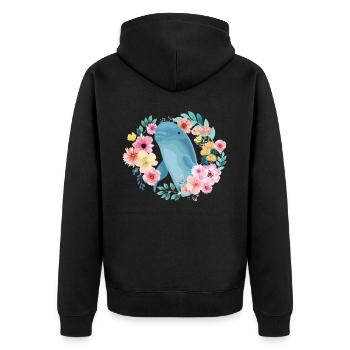 Fleur de dauphin Floral - Veste à capuche bio Premium Unisexe - noir - Dos - Nico (187cm)