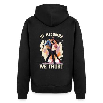 Kizomba Tanz Bachata Angola Tanz Urban Kiz - Unisex Premium Bio Zip Hoodie - Schwarz - Hinten - Nico (187cm)