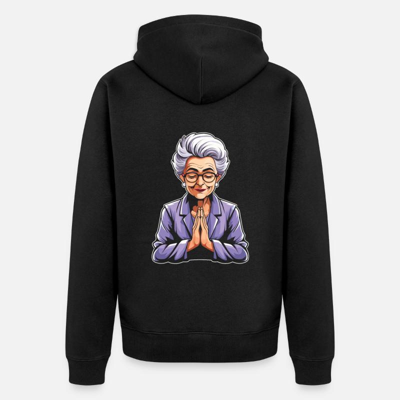 Christianisme Chrétien Mamie - Veste à capuche bio Premium Unisexe - noir