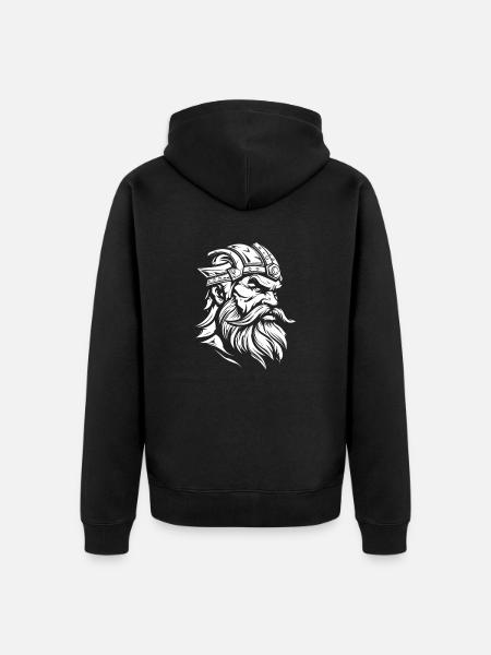 Wikinger Cool - Unisex Premium Bio Zip Hoodie - Schwarz
