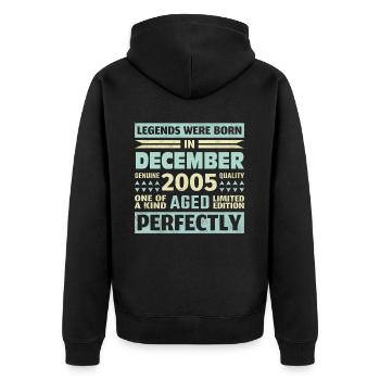 18e anniversaire Décembre Millésime 2005 Millésime - Veste à capuche bio Premium Unisexe - noir - Dos - Nico (187cm)