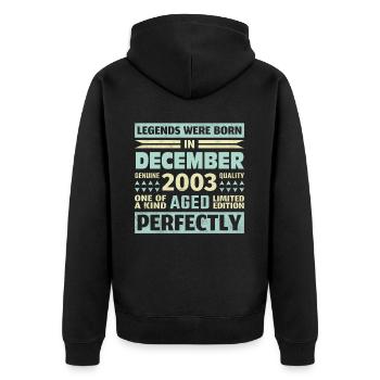 20e anniversaire Décembre Millésime 2003 Millésime - Veste à capuche bio Premium Unisexe - noir - Dos - Nico (187cm)