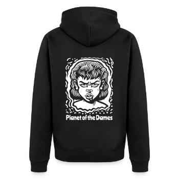 Ladies' Planet: Sci-Fi Fury - Unisex Premium Organic Zip Hoodie - black - Back - Nico (187cm)