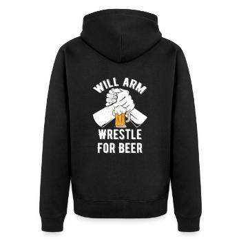 Wil Bras de fer pour le concours de bataille de tournoi de bière - Veste à capuche bio Premium Unisexe - noir - Dos - Nico (187cm)