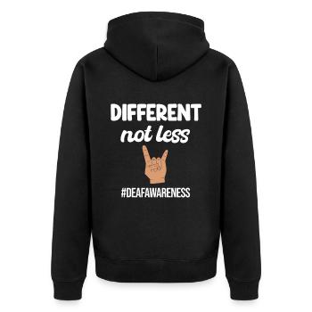 Différent, pas moins amusant - Veste à capuche bio Premium Unisexe - noir - Dos - Nico (187cm)