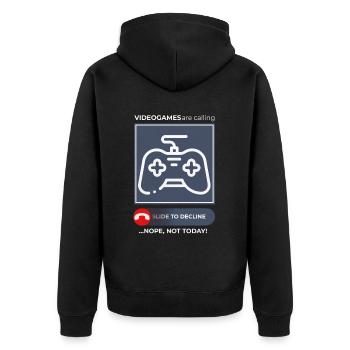 Non aux appels de jeu aujourd’hui - Détendu - Veste à capuche bio Premium Unisexe - noir - Dos - Nico (187cm)