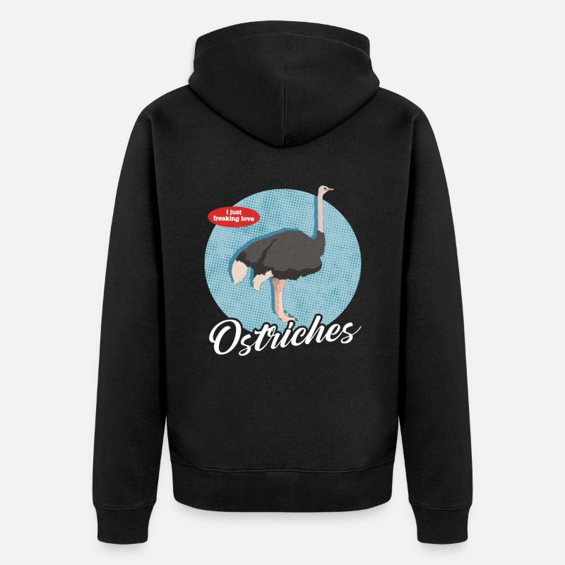 Cadeau d'amant d'autruche d'autruche - Veste à capuche bio Premium Unisexe - noir
