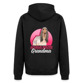 Cadeau de propriétaire de chien de grand-mère de lévrier afghan - Veste à capuche bio Premium Unisexe - noir - Dos - Nico (187cm)