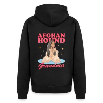 Cadeau de propriétaire de chien de grand-mère de lévrier afghan - Veste à capuche bio Premium Unisexe - noir - Dos - Nico (187cm)