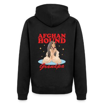 Cadeau de propriétaire de chien de grand-mère de lévrier afghan - Veste à capuche bio Premium Unisexe - noir - Dos - Nico (187cm)