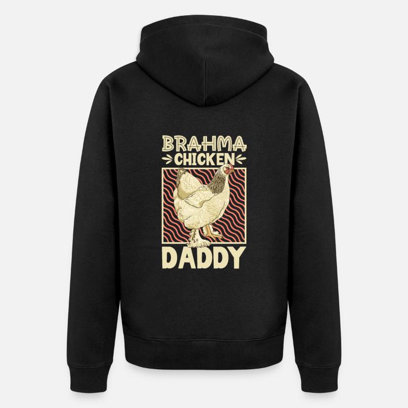 Brahma Papa - Unisex Premium Bio Zip Hoodie - Schwarz