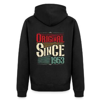 1953 Anniversaire Né En 1953 Rétro Vintage - Veste à capuche bio Premium Unisexe - noir - Dos - Nico (187cm)