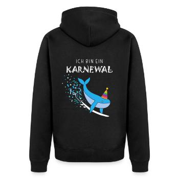 Je suis un carnaval, carnaval, confettis, surf, mer - Veste à capuche bio Premium Unisexe - noir - Dos - Nico (187cm)