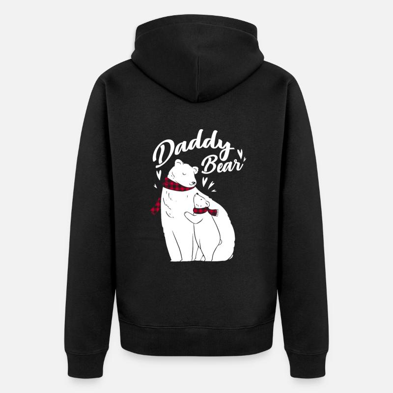 Daddy Bear - Unisex Premium Bio Zip Hoodie - Schwarz