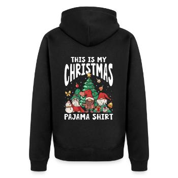 C’est ma chemise de pyjama de Noël - Veste à capuche bio Premium Unisexe - noir - Dos - Nico (187cm)