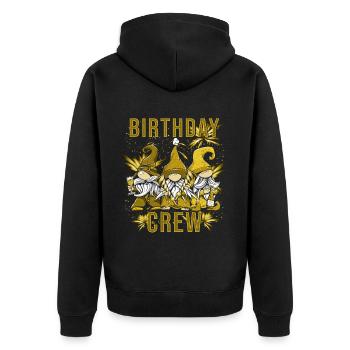 Birthday Crew - Unisex Premium Bio Zip Hoodie - Schwarz - Hinten - Nico (187cm)