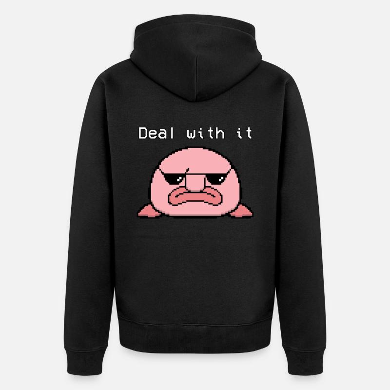 Pixel de poisson blob - Veste à capuche bio Premium Unisexe - noir