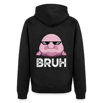 Blobfish Pixel Sunglasses - Unisex Premium Organic Zip Hoodie - black - Back - Nico (187cm)