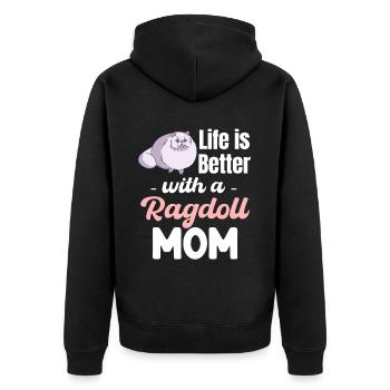 La vie est meilleure avec une maman Ragdoll - Veste à capuche bio Premium Unisexe - noir - Dos - Nico (187cm)
