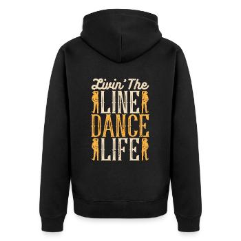 Line Dancing Livin' The Line Dance Country Music - Unisex Premium Organic Zip Hoodie - black - Back - Nico (187cm)
