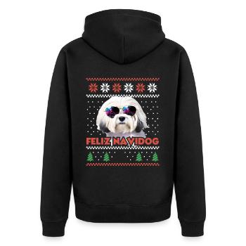 Cool Havenese Chien Feliz Navidog Noël moche - Veste à capuche bio Premium Unisexe - noir - Dos - Nico (187cm)