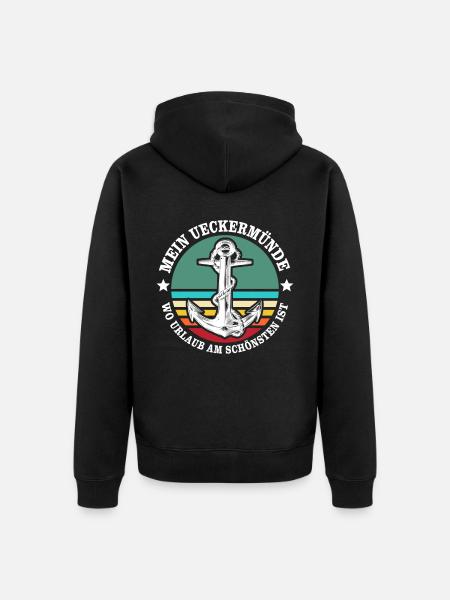 Ueckermünde Urlaub - Unisex Premium Bio Zip Hoodie - Schwarz
