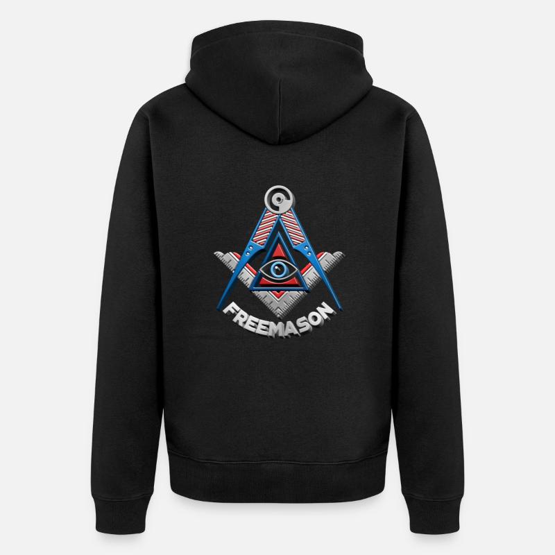 Masonic Freemasonry Fraternal - Unisex Premium Bio Zip Hoodie - Schwarz