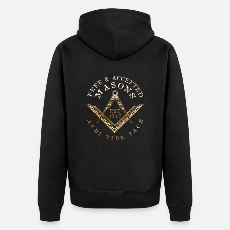 Masonic Freemasonry Fraternal - Unisex Premium Bio Zip Hoodie - Schwarz