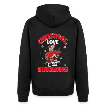 Dino Boy Enfants Noël Amour Dinosaure - Veste à capuche bio Premium Unisexe - noir - Dos - Nico (187cm)
