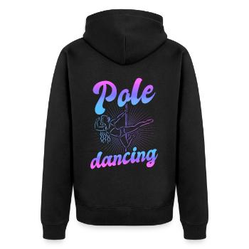 Pole Dance Tänzerin, Stangentanz, Pole Dancing - Unisex Premium Bio Zip Hoodie - Schwarz - Hinten - Nico (187cm)