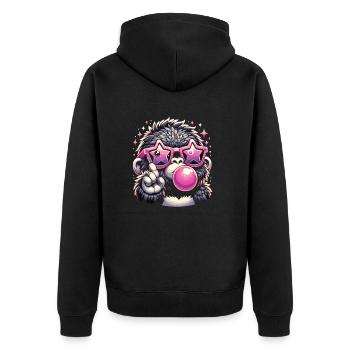 Gorilla with sunglasses - Unisex Premium Organic Zip Hoodie - black - Back - Nico (187cm)