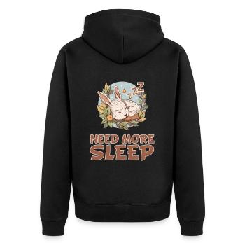Sleeping Bunny Nightwear - Serene Sleep - Unisex Premium Organic Zip Hoodie - black - Back - Nico (187cm)
