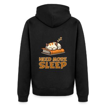Pyjama pour chat livresque - Besoin de plus - Veste à capuche bio Premium Unisexe - noir - Dos - Nico (187cm)