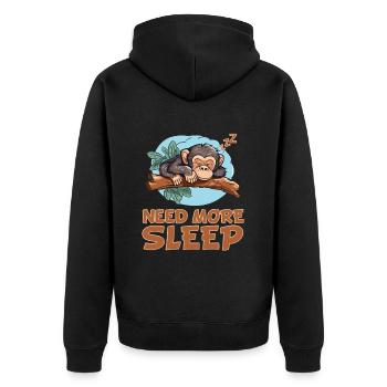 Chimpanzés endormis - étreignant le - Veste à capuche bio Premium Unisexe - noir - Dos - Nico (187cm)