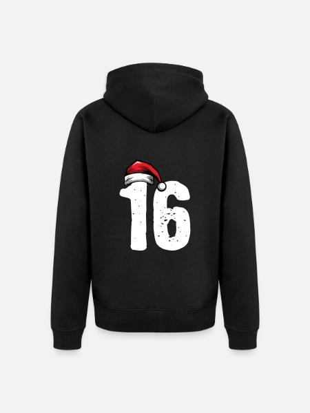 16 Numéro Noël - Veste à capuche bio Premium Unisexe - noir