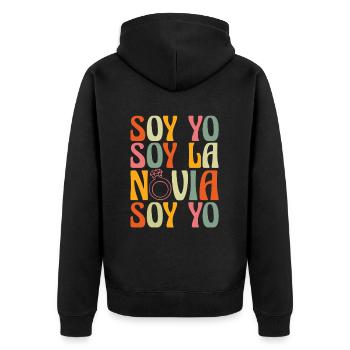 Bachelorette Party Jga - Unisex Premium Bio Zip Hoodie - Schwarz - Hinten - Nico (187cm)