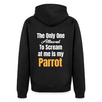 The only one who gets to yell at me is mine - Unisex Premium Organic Zip Hoodie - black - Back - Nico (187cm)