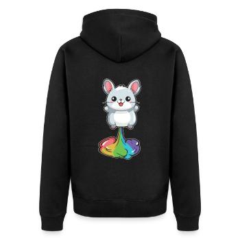 Chinchilla Drôle Arc-en-Ciel Pet - Veste à capuche bio Premium Unisexe - noir - Dos - Nico (187cm)