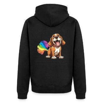 Beagle Drôle Rainbow Pet - Veste à capuche bio Premium Unisexe - noir - Dos - Nico (187cm)