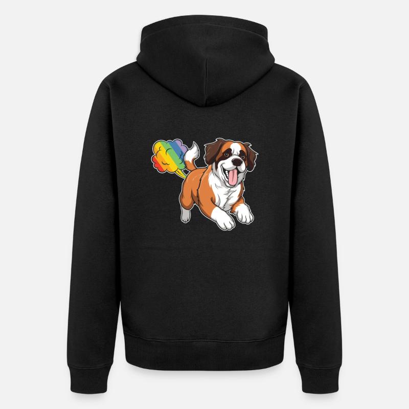 Saint-Bernard arc-en-ciel Pet arc-en-ciel - Veste à capuche bio Premium Unisexe - noir