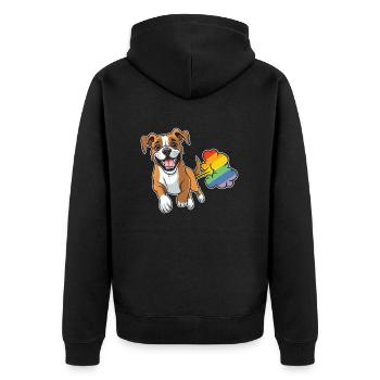 Boxer Dog German Boxer Rainbow - Unisex Premium Organic Zip Hoodie - black - Back - Nico (187cm)