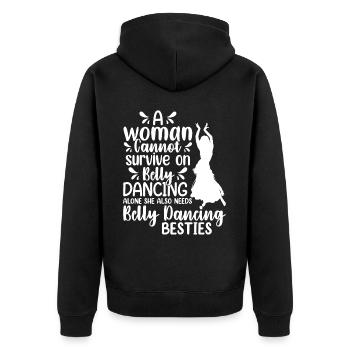 Belly Dancing Dancer Swing Salsa Ballet Dancer - Unisex Premium Bio Zip Hoodie - Schwarz - Hinten - Nico (187cm)