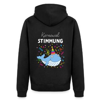 Karneval Fasching Fasnacht Konfetti Rosenmontag - Unisex Premium Bio Zip Hoodie - Schwarz - Hinten - Nico (187cm)