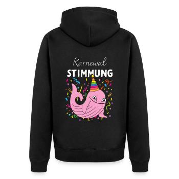 Karneval Fasching Konfetti Fasnacht Fastelovend - Unisex Premium Bio Zip Hoodie - Schwarz - Hinten - Nico (187cm)