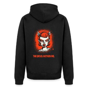 Le diable en moi - Veste à capuche bio Premium Unisexe - noir - Dos - Nico (187cm)